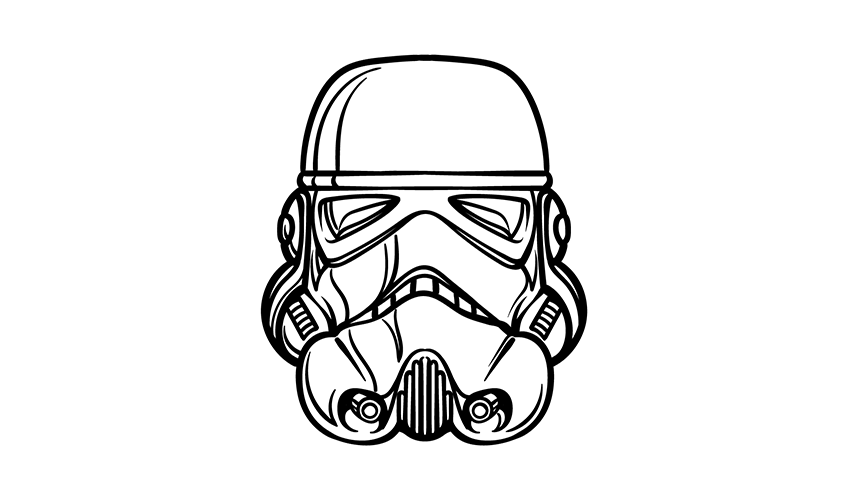 How to draw a Stormtrooper Helmet